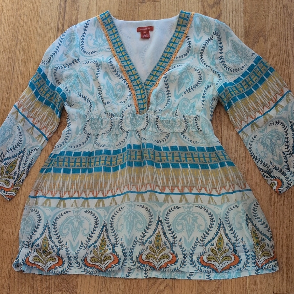 Sundance Blue and Gold Patterned Tunic